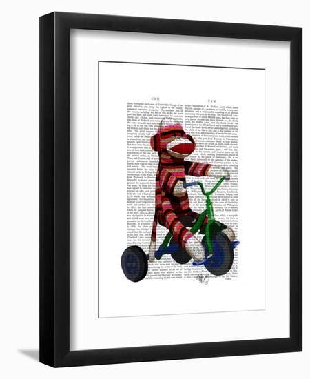 Sock Monkey on Tricycle-Fab Funky-Framed Art Print