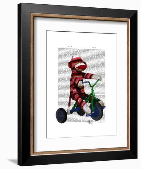 Sock Monkey on Tricycle-Fab Funky-Framed Art Print