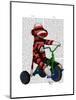 Sock Monkey on Tricycle-Fab Funky-Mounted Art Print