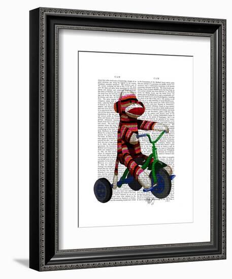 Sock Monkey on Tricycle-Fab Funky-Framed Art Print