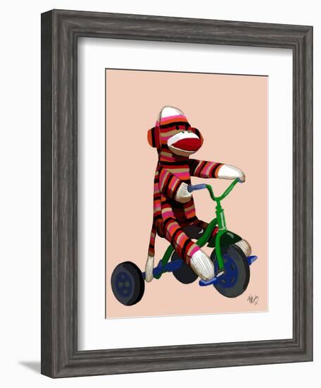Sock Monkey Tricycle-Fab Funky-Framed Art Print