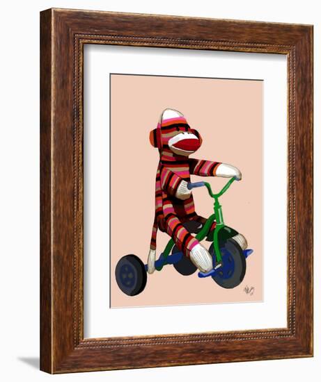 Sock Monkey Tricycle-Fab Funky-Framed Art Print