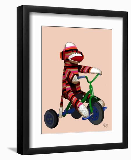 Sock Monkey Tricycle-Fab Funky-Framed Art Print