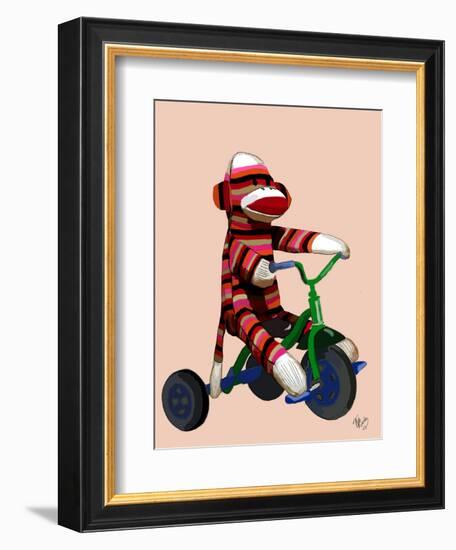 Sock Monkey Tricycle-Fab Funky-Framed Art Print