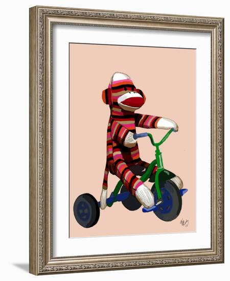 Sock Monkey Tricycle-Fab Funky-Framed Art Print