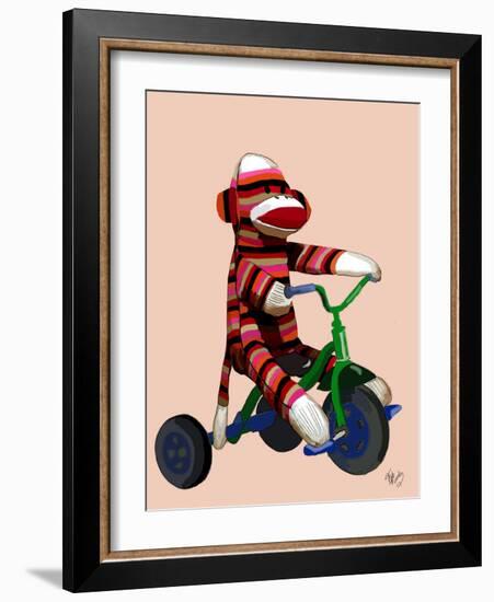 Sock Monkey Tricycle-Fab Funky-Framed Art Print