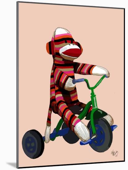 Sock Monkey Tricycle-Fab Funky-Mounted Art Print