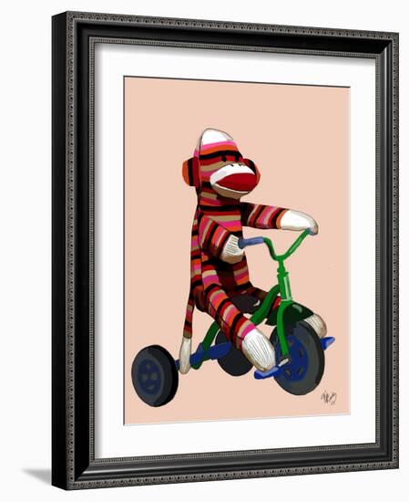 Sock Monkey Tricycle-Fab Funky-Framed Art Print