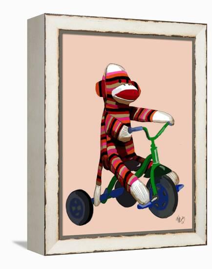 Sock Monkey Tricycle-Fab Funky-Framed Stretched Canvas