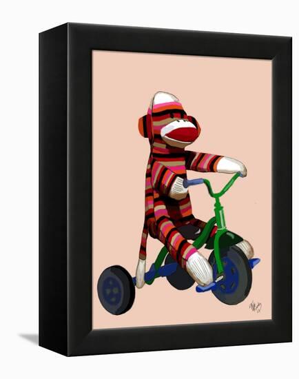 Sock Monkey Tricycle-Fab Funky-Framed Stretched Canvas