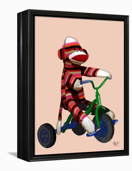 Sock Monkey Tricycle-Fab Funky-Framed Stretched Canvas