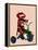 Sock Monkey Tricycle-Fab Funky-Framed Stretched Canvas