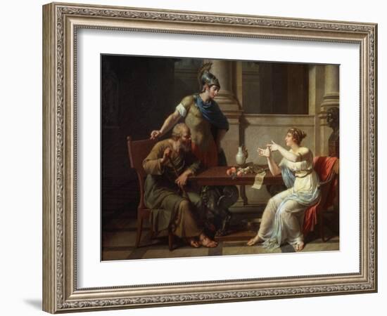 Socrates and Alcibiades at Aspasia, 1801-Nicolas Andre Monsiau-Framed Giclee Print