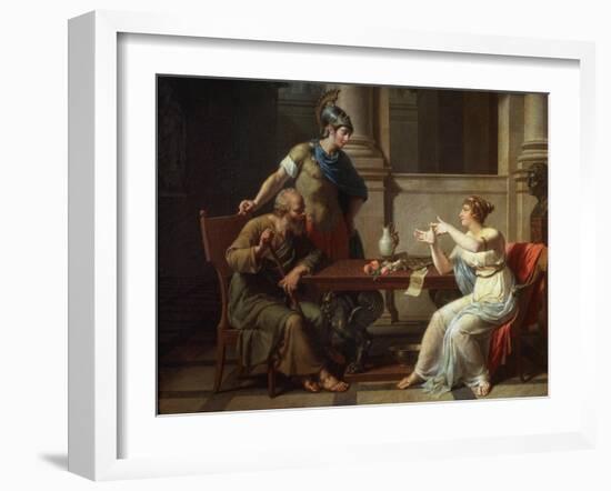 Socrates and Alcibiades at Aspasia, 1801-Nicolas Andre Monsiau-Framed Giclee Print