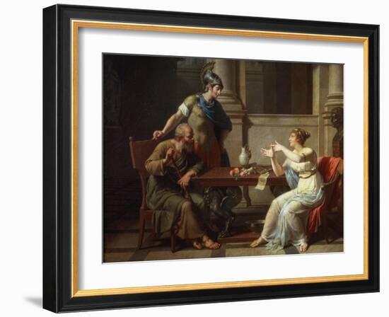 Socrates and Alcibiades at Aspasia, 1801-Nicolas Andre Monsiau-Framed Giclee Print