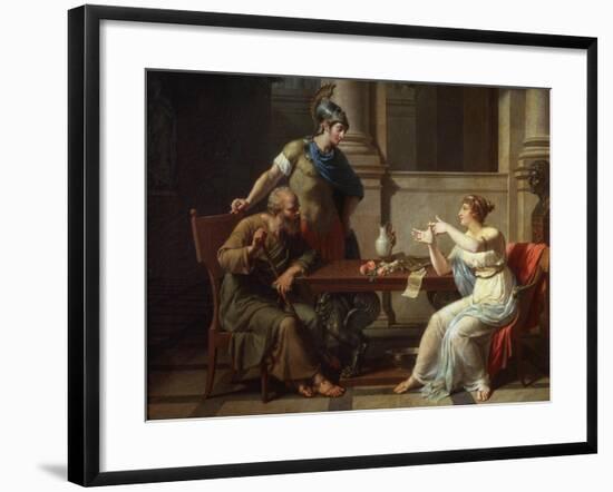 Socrates and Alcibiades at Aspasia, 1801-Nicolas Andre Monsiau-Framed Giclee Print