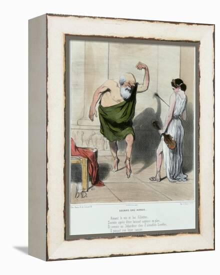 Socrates Visiting Aspasia-Honore Daumier-Framed Premier Image Canvas