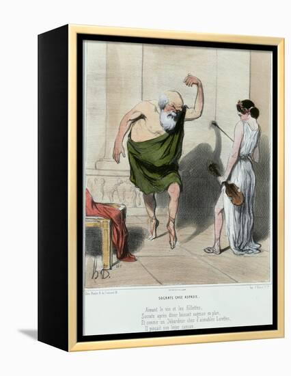 Socrates Visiting Aspasia-Honore Daumier-Framed Premier Image Canvas