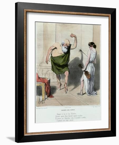 Socrates Visiting Aspasia-Honore Daumier-Framed Giclee Print