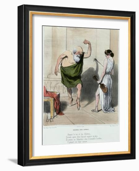 Socrates Visiting Aspasia-Honore Daumier-Framed Giclee Print