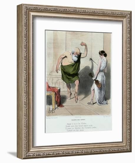 Socrates Visiting Aspasia-Honore Daumier-Framed Giclee Print