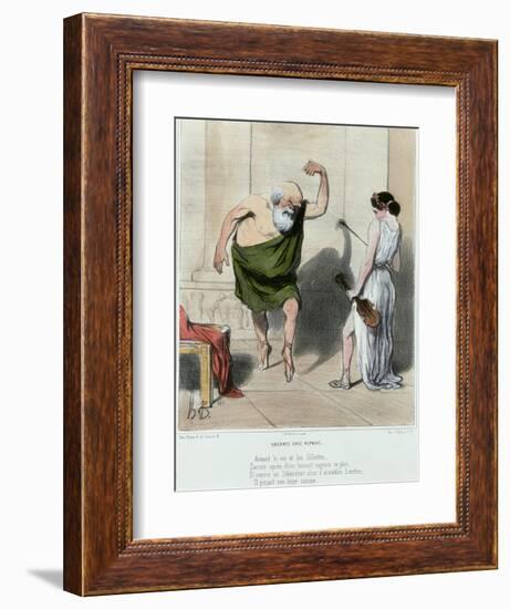 Socrates Visiting Aspasia-Honore Daumier-Framed Giclee Print