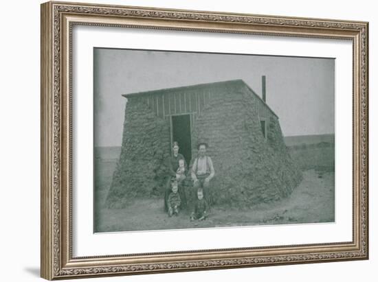 Sod Shanty Ca 1880s-1890s-Homestead House Of Sod, And Wood-null-Framed Art Print