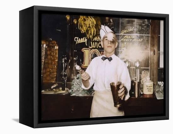 Soda Jerk, 1939-Russell Lee-Framed Premier Image Canvas