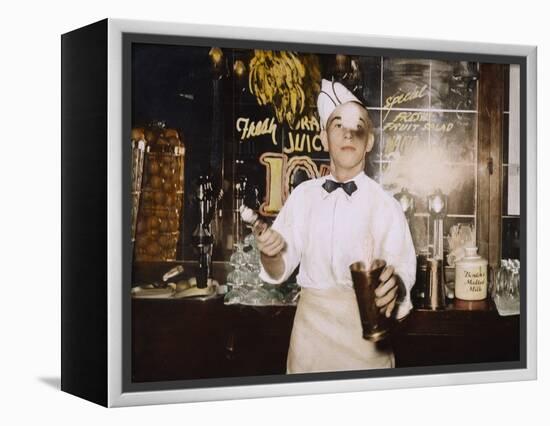 Soda Jerk, 1939-Russell Lee-Framed Premier Image Canvas