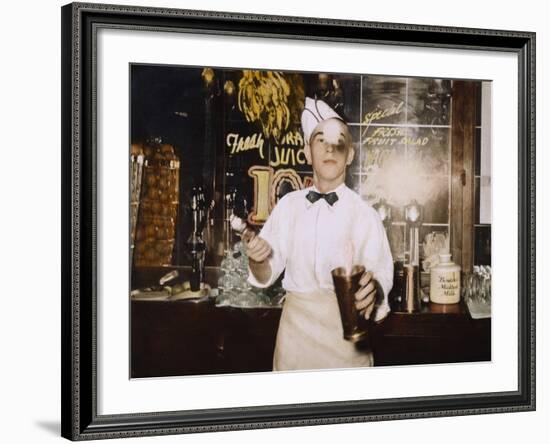 Soda Jerk, 1939-Russell Lee-Framed Photographic Print