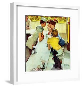 "Soda Jerk", August 22,1953-Norman Rockwell-Framed Giclee Print