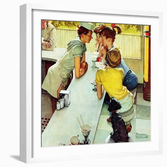 "Soda Jerk", August 22,1953-Norman Rockwell-Framed Giclee Print