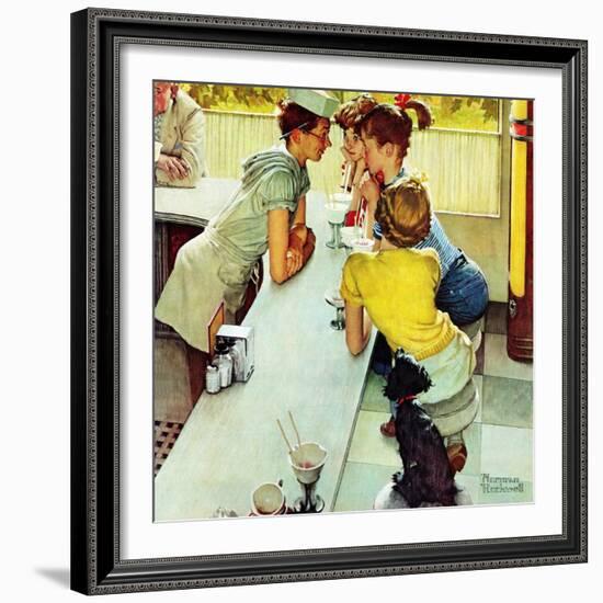 "Soda Jerk", August 22,1953-Norman Rockwell-Framed Giclee Print