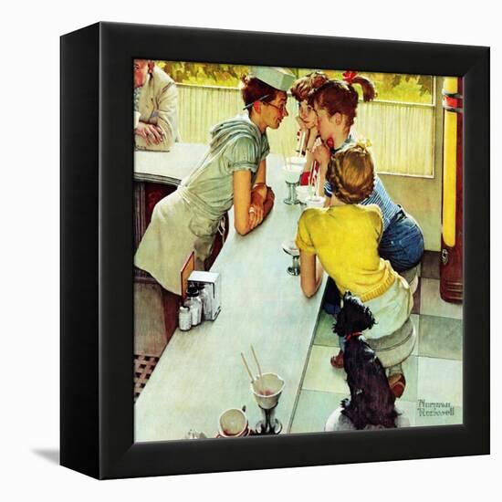 "Soda Jerk", August 22,1953-Norman Rockwell-Framed Premier Image Canvas