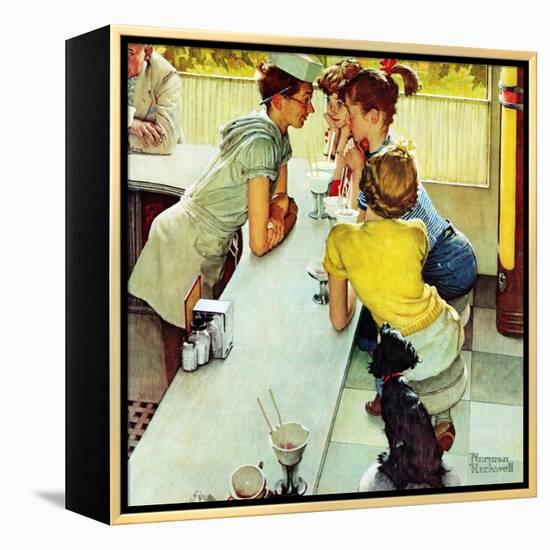 "Soda Jerk", August 22,1953-Norman Rockwell-Framed Premier Image Canvas