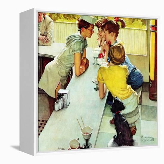 "Soda Jerk", August 22,1953-Norman Rockwell-Framed Premier Image Canvas