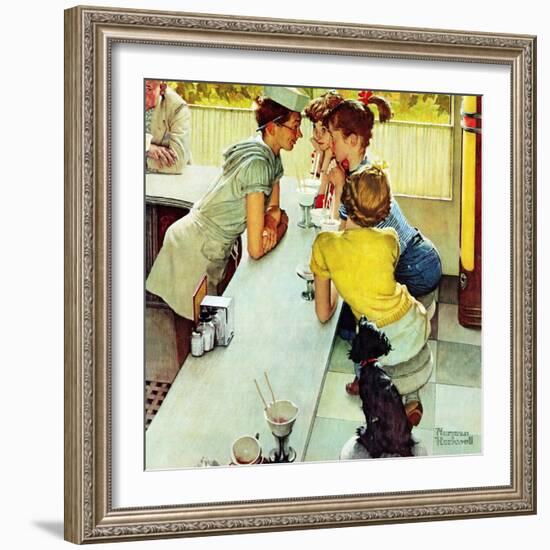 "Soda Jerk", August 22,1953-Norman Rockwell-Framed Giclee Print