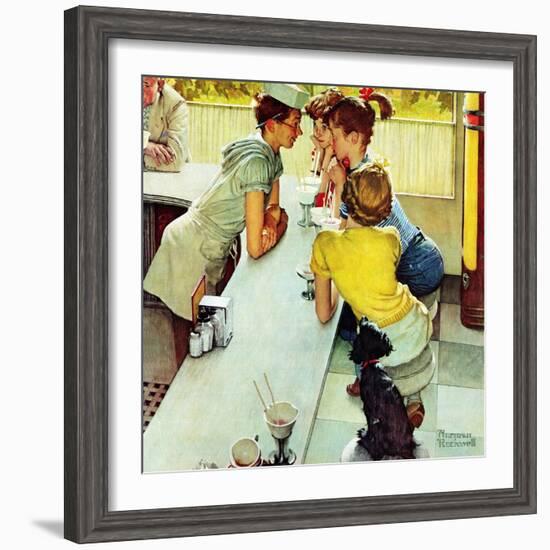 "Soda Jerk", August 22,1953-Norman Rockwell-Framed Giclee Print