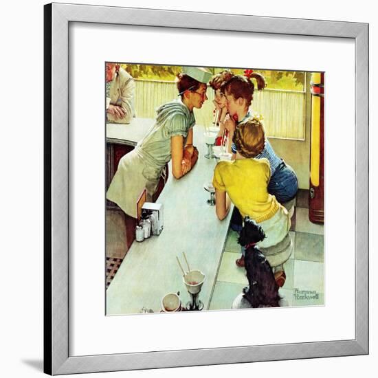 "Soda Jerk", August 22,1953-Norman Rockwell-Framed Giclee Print