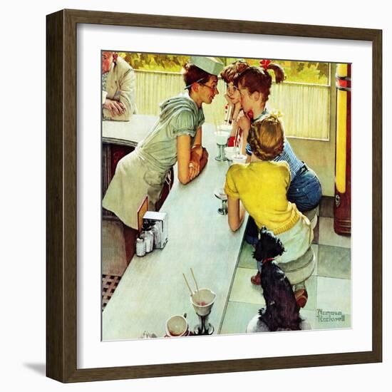 "Soda Jerk", August 22,1953-Norman Rockwell-Framed Giclee Print