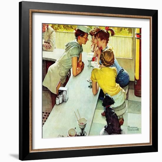 "Soda Jerk", August 22,1953-Norman Rockwell-Framed Giclee Print