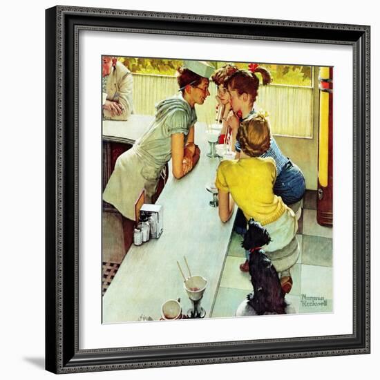 "Soda Jerk", August 22,1953-Norman Rockwell-Framed Giclee Print