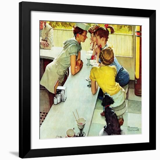 "Soda Jerk", August 22,1953-Norman Rockwell-Framed Giclee Print