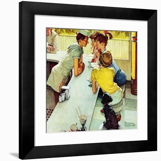 "Soda Jerk", August 22,1953-Norman Rockwell-Framed Giclee Print