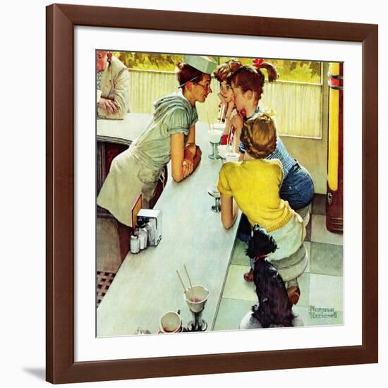 "Soda Jerk", August 22,1953-Norman Rockwell-Framed Giclee Print