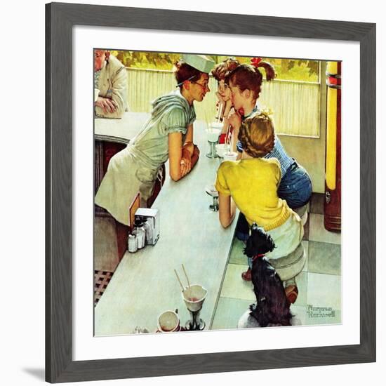 "Soda Jerk", August 22,1953-Norman Rockwell-Framed Giclee Print