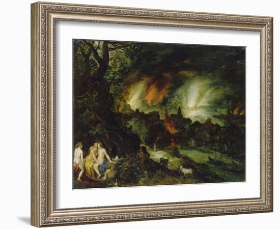 Sodom and Gomorrha (Lot and His Daughters)-Jan Brueghel the Elder-Framed Giclee Print