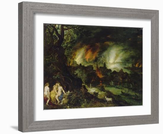 Sodom and Gomorrha (Lot and His Daughters)-Jan Brueghel the Elder-Framed Giclee Print