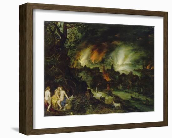 Sodom and Gomorrha (Lot and His Daughters)-Jan Brueghel the Elder-Framed Giclee Print