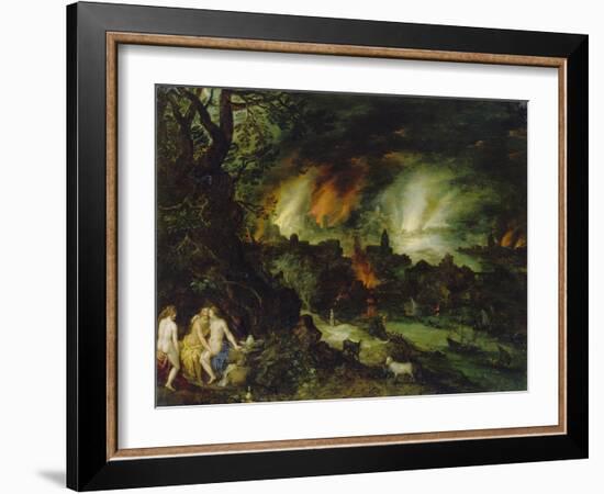 Sodom and Gomorrha (Lot and His Daughters)-Jan Brueghel the Elder-Framed Giclee Print